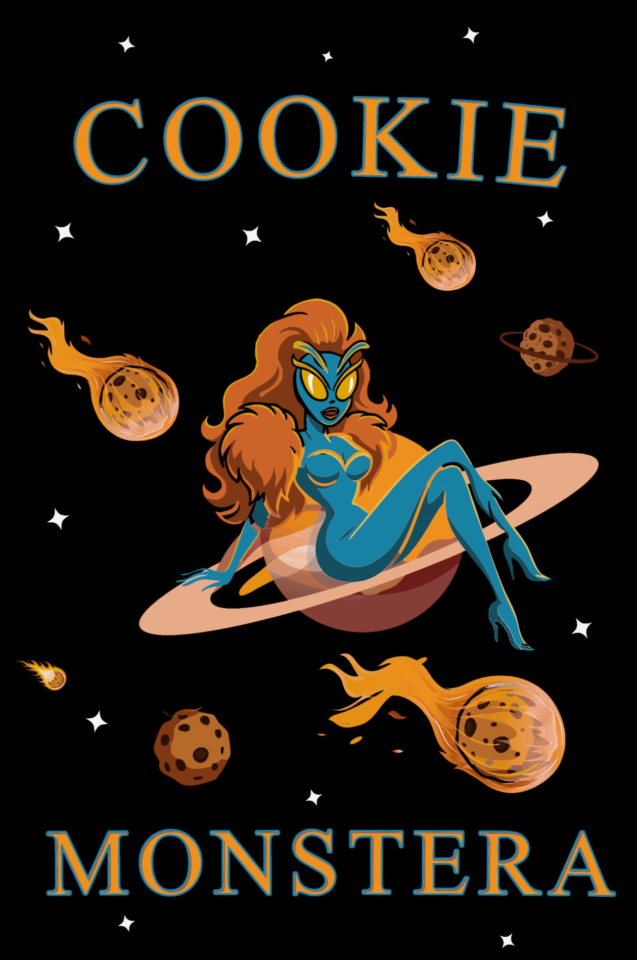 Cookie Monstera Queen of the Rings Short Sleeve Tshirt