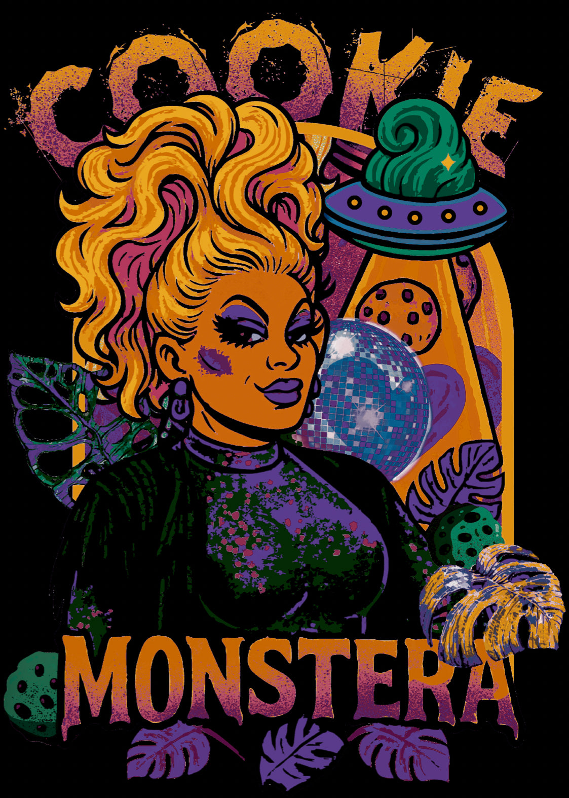 Cookie Monstera Queen of Monstera Short Sleeve Tshirt