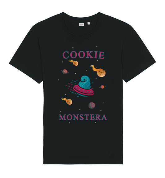 Cookie Monstera Wig Spaceship Short Sleeve Tshirt