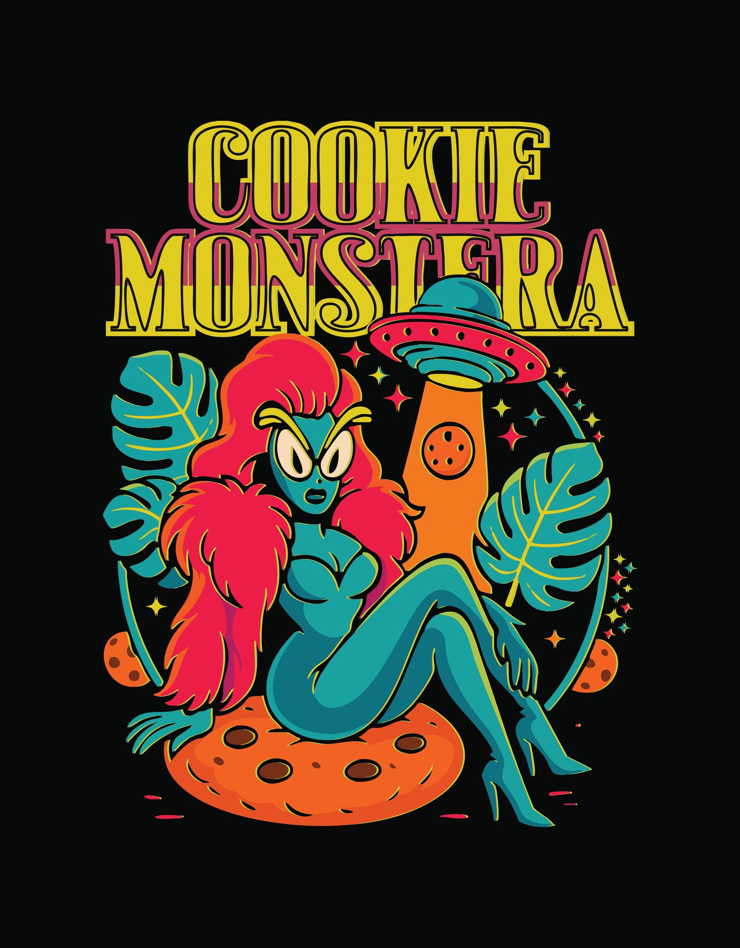 Cookie Monstera Alien Short Sleeve Tee